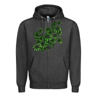 Charcoal Heather Botanical Schefflera Illustrations Zipper Hoodie - LillyAllenDesigns