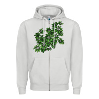 Dove Grey Botanical Schefflera Illustrations Zipper Hoodie - LillyAllenDesigns