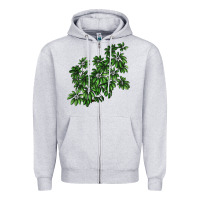 Heather Grey Botanical Schefflera Illustrations Zipper Hoodie - LillyAllenDesigns