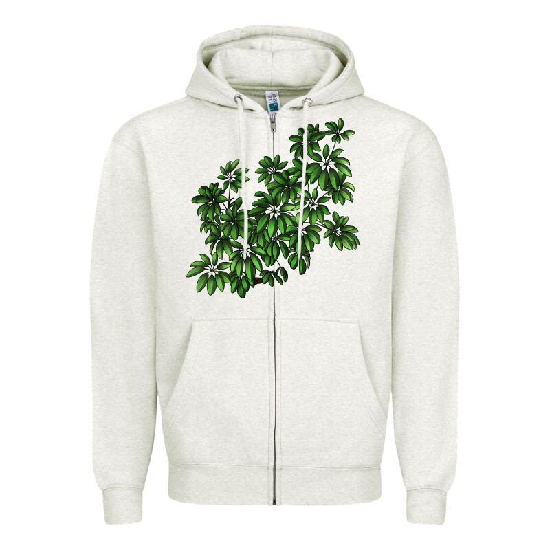 Botanical Schefflera Illustrations Zipper Hoodie by LillyAllenDesigns | Teevron