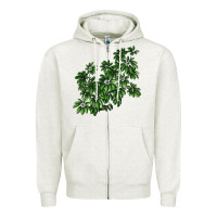 Oatmeal Heather Botanical Schefflera Illustrations Zipper Hoodie - LillyAllenDesigns