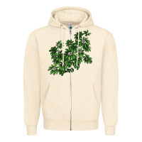 Sandshell Botanical Schefflera Illustrations Zipper Hoodie - LillyAllenDesigns