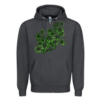 Smoke Botanical Schefflera Illustrations Zipper Hoodie - LillyAllenDesigns