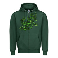 Sports Green Botanical Schefflera Illustrations Zipper Hoodie - LillyAllenDesigns