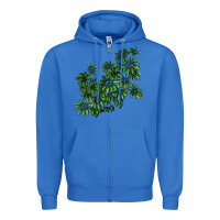 True Royal Botanical Schefflera Illustrations Zipper Hoodie - LillyAllenDesigns
