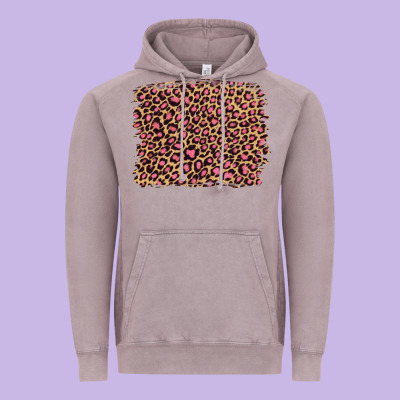 Leopard With Pink Glitter Vintage Hoodie Designed By Artiststas