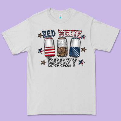 Red White Boozy Premium Tee Designed By Cowhidedigitalart