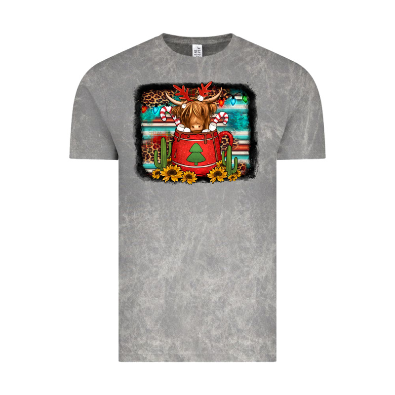 Hot Coco Christmas Highland Cow With Background Vintage Tee by Jasminsmagicworld | Teevron