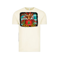 Vintage Arctic hot coco christmas highland cow with background Vintage Tee - Jasminsmagicworld