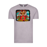Vintage Zinc hot coco christmas highland cow with background Vintage Tee - Jasminsmagicworld