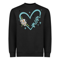 Black mom with heart and flowers Heavyweight Sweatshirt - MaliasSmallBusiness