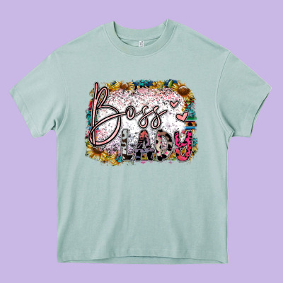 Boss Lady Heavy Core Tee Designed By Sublimationcraftshop