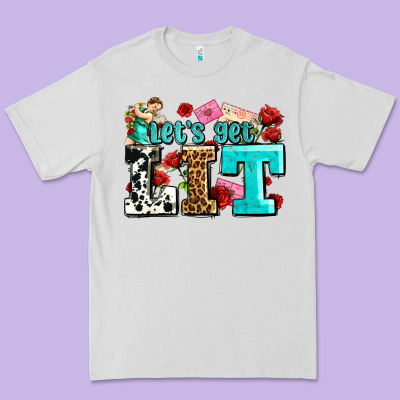Valentines Day Lets Get Lit Premium Tee Designed By Adodesignshop
