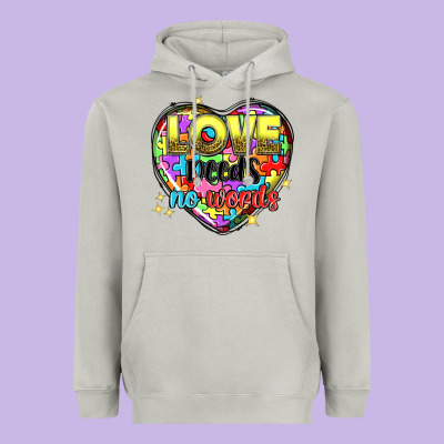Love Needs No Words Heavyweight Hoodie Designed By Nancycooperartshop