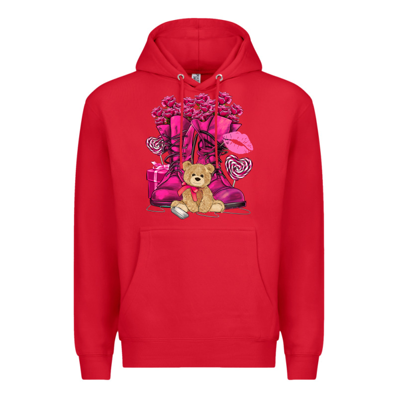 Army Boots Valentine's Day Premium Hoodie by HowdyJamesFarm | Teevron
