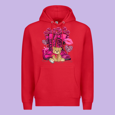 Army Boots Valentine's Day Premium Hoodie Designed By Howdyjamesfarm