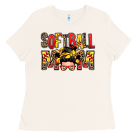 Bone softball mom messy bun Ladies Tee - Zillion Design Studio