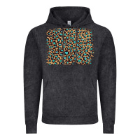 Vintage Black leopard with turquoise glitter Vintage Hoodie - Artiststas
