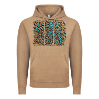 Vintage Coffee leopard with turquoise glitter Vintage Hoodie - Artiststas