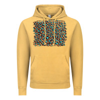 Vintage Mustard leopard with turquoise glitter Vintage Hoodie - Artiststas