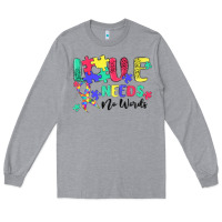 Heather Grey love needs no words autism Long Sleeve Tee - MaliasSmallBusiness