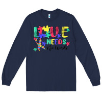 Navy love needs no words autism Long Sleeve Tee - MaliasSmallBusiness