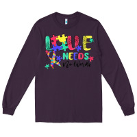 Plum love needs no words autism Long Sleeve Tee - MaliasSmallBusiness