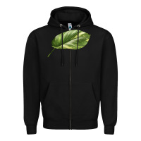 Black Golden Pothos Leaf Zipper Hoodie - LillyAllenDesigns