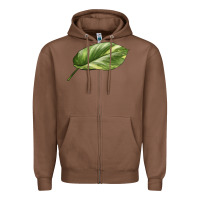 Chestnut Golden Pothos Leaf Zipper Hoodie - LillyAllenDesigns