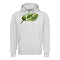 Dove Grey Golden Pothos Leaf Zipper Hoodie - LillyAllenDesigns