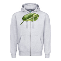 Heather Grey Golden Pothos Leaf Zipper Hoodie - LillyAllenDesigns