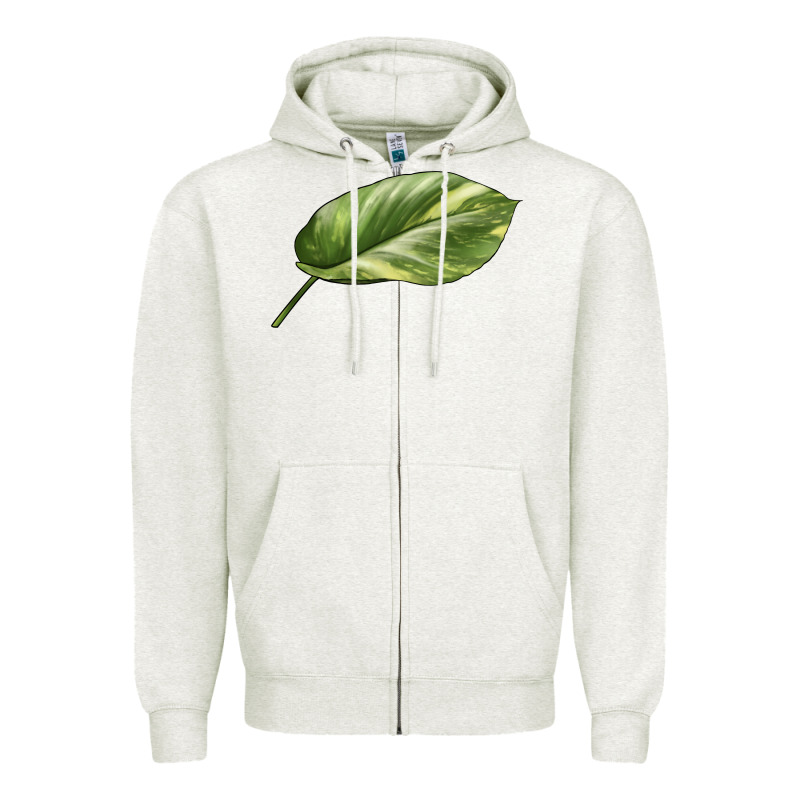Golden Pothos Leaf Zipper Hoodie by LillyAllenDesigns | Teevron