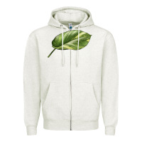 Oatmeal Heather Golden Pothos Leaf Zipper Hoodie - LillyAllenDesigns