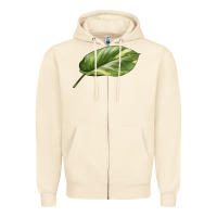 Sandshell Golden Pothos Leaf Zipper Hoodie - LillyAllenDesigns