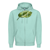 Seafoam Golden Pothos Leaf Zipper Hoodie - LillyAllenDesigns