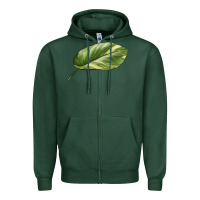 Sports Green Golden Pothos Leaf Zipper Hoodie - LillyAllenDesigns