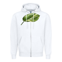 White Golden Pothos Leaf Zipper Hoodie - LillyAllenDesigns