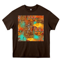 Chocolate Brown western skeleton seamless pattern Heavy Core Tee - HRA Design Shop