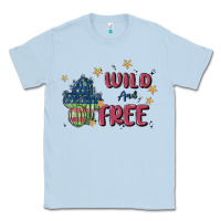 Dusty Blue wild and free Classic Tee - MaliasSmallBusiness