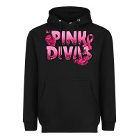 Black Pink Divas Breast Cancer Heavyweight Hoodie - NancyCooperArtShop