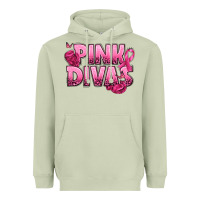 Matcha Pink Divas Breast Cancer Heavyweight Hoodie - NancyCooperArtShop