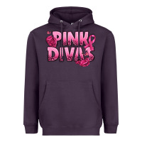 Plum Pink Divas Breast Cancer Heavyweight Hoodie - NancyCooperArtShop