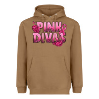 Toasted Coconut Pink Divas Breast Cancer Heavyweight Hoodie - NancyCooperArtShop