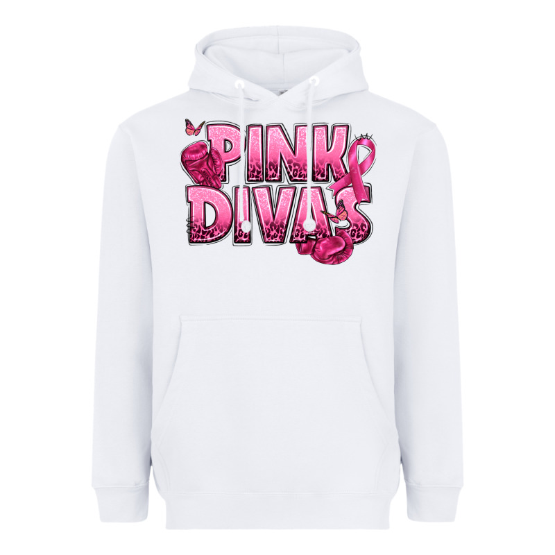 Pink Divas Breast Cancer Heavyweight Hoodie by NancyCooperArtShop | Teevron