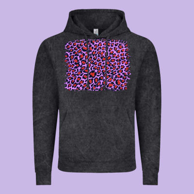 Lilac Leopard With Red Glitter Vintage Hoodie Designed By Artiststas