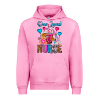 Fuchsia Pink One Loved Nurse Valentines Day Frappe Coffee Urban Hoodie - FaDigitalArtStudio