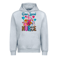 Heather Grey One Loved Nurse Valentines Day Frappe Coffee Urban Hoodie - FaDigitalArtStudio