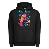 Pigment Black One Loved Nurse Valentines Day Frappe Coffee Urban Hoodie - FaDigitalArtStudio