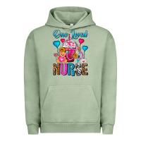 Pigment Oil Green One Loved Nurse Valentines Day Frappe Coffee Urban Hoodie - FaDigitalArtStudio