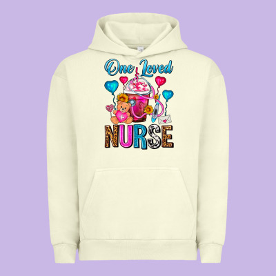 One Loved Nurse Valentines Day Frappe Coffee Urban Hoodie Designed By Fadigitalartstudio